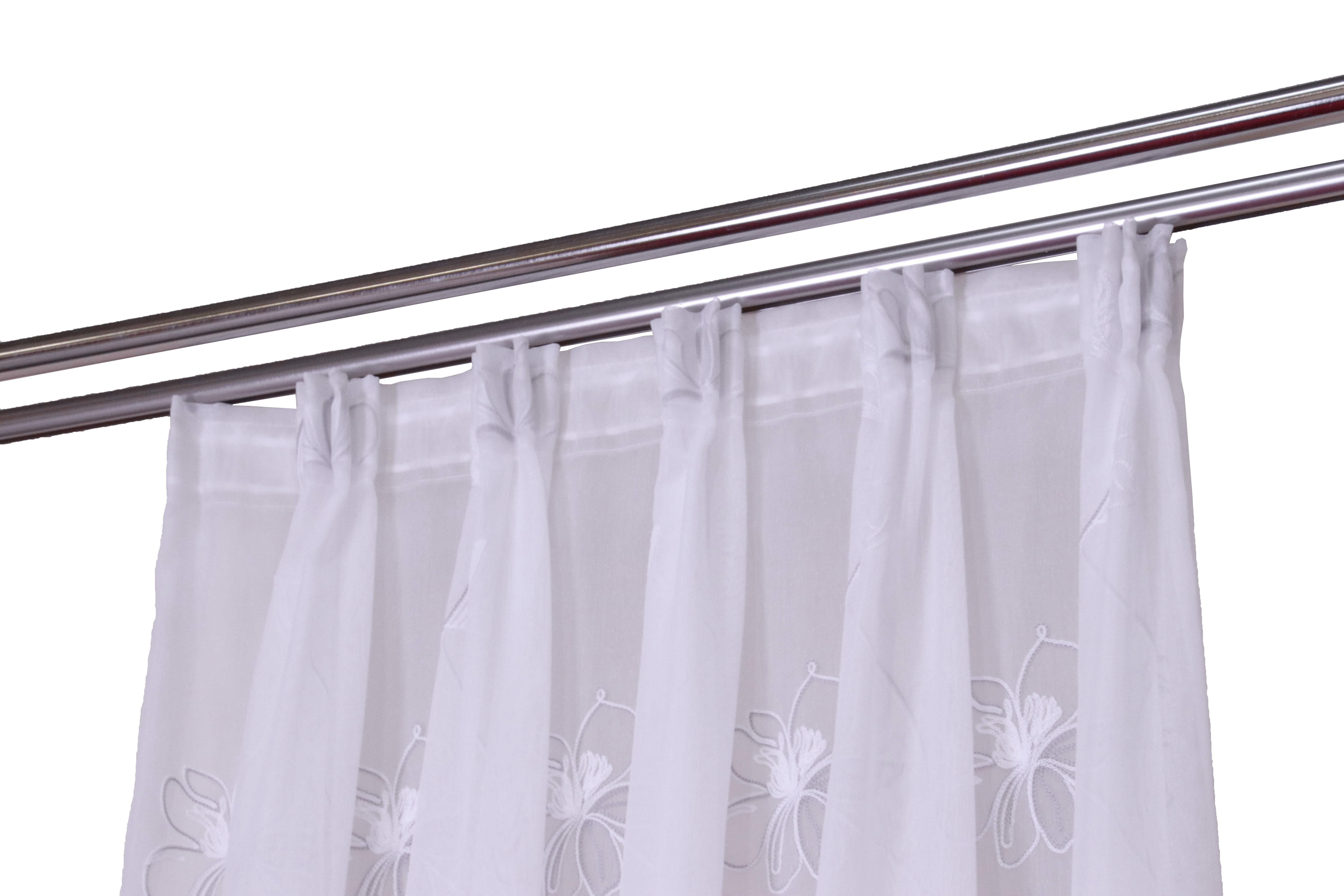 Store Blumen 280 cm Weiß