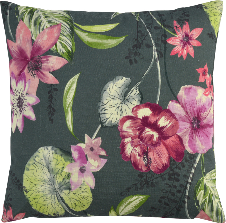 Kissenbezug mit Motiv floral Seerosen Dekokissen Floreale 50x50