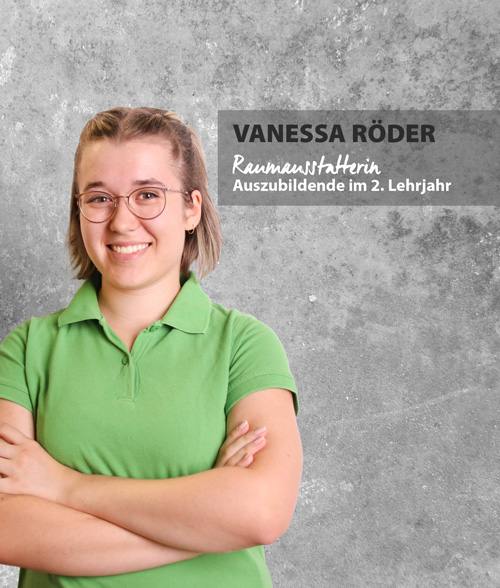 Portrait Vanessa Röder, Raumausstatterin.