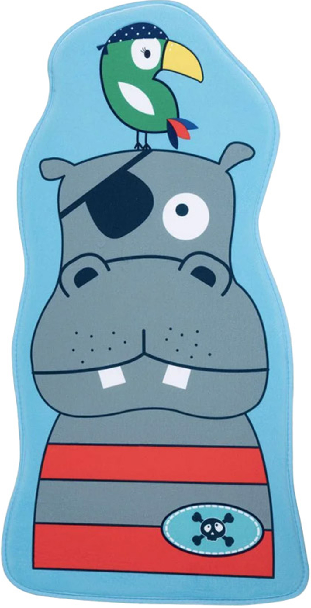 Kinderteppich Milena Hippo Pastellfarben niedlich Freiform 60 x 60cm