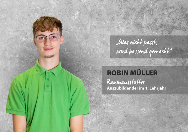 Portrait Robin Müller, Raumausstatter.