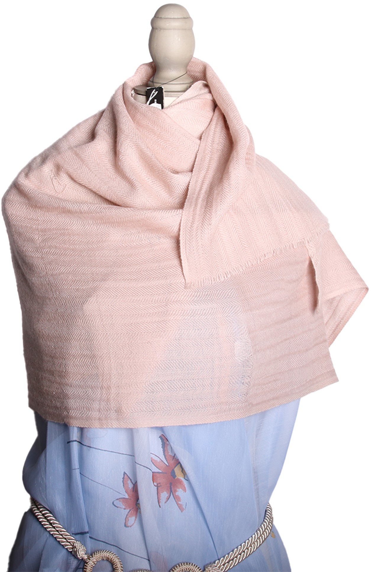 Kashmir Schal Indien aus Kaschmir Wolle rosa