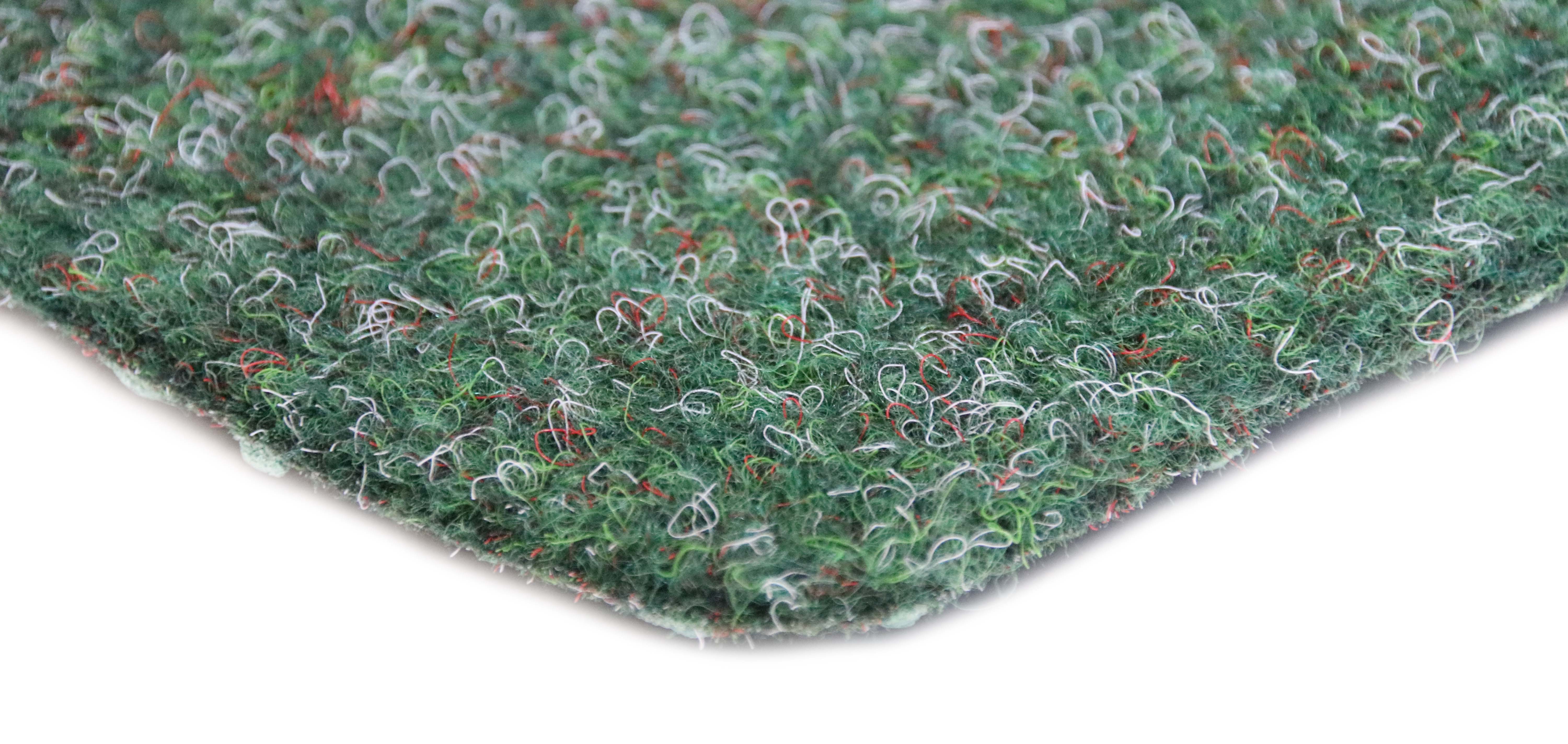 Kunstrasen mit Noppen rot/grün Meterware auf Rolle