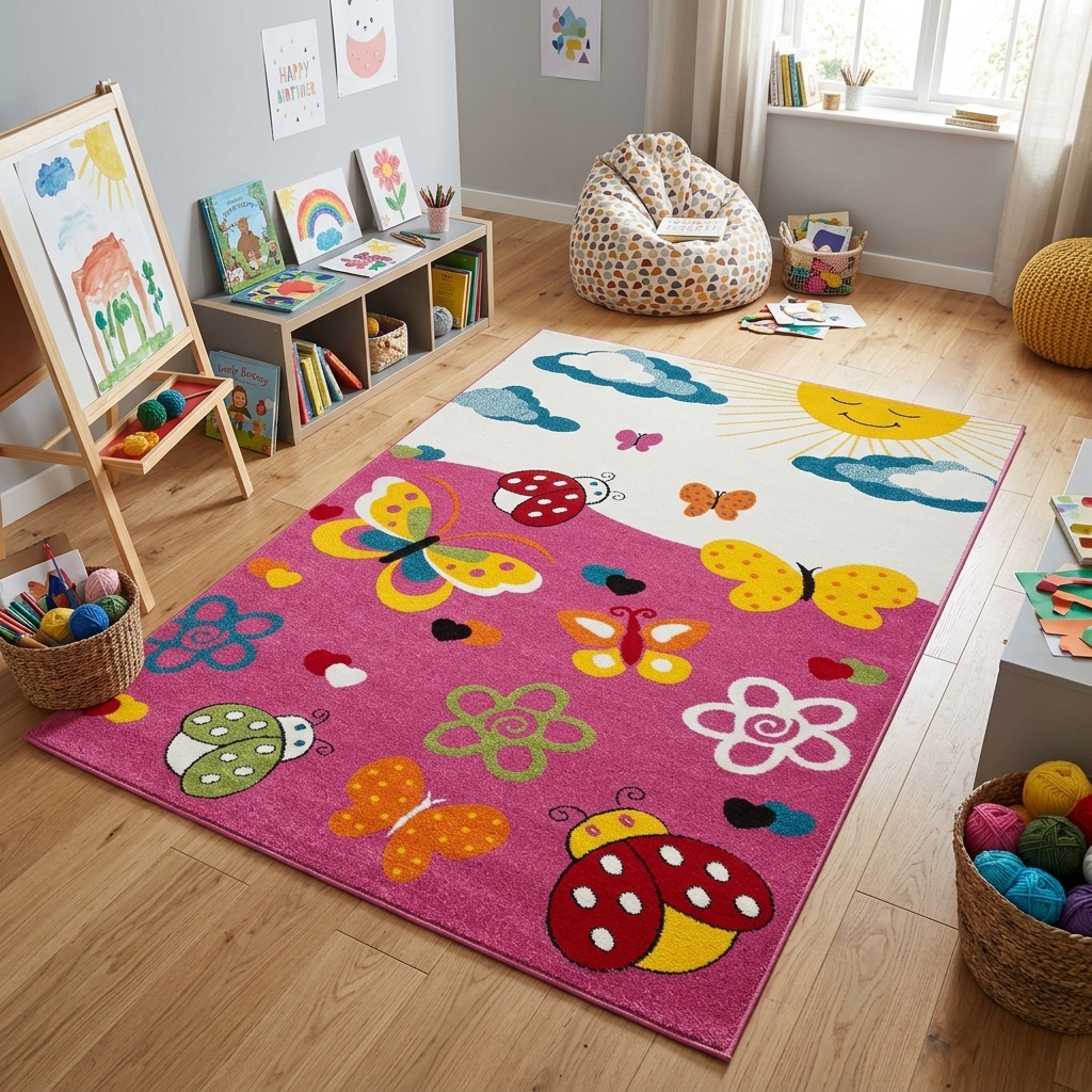 Kinderteppich Lalee Amigo 314 Sommerwiese pink