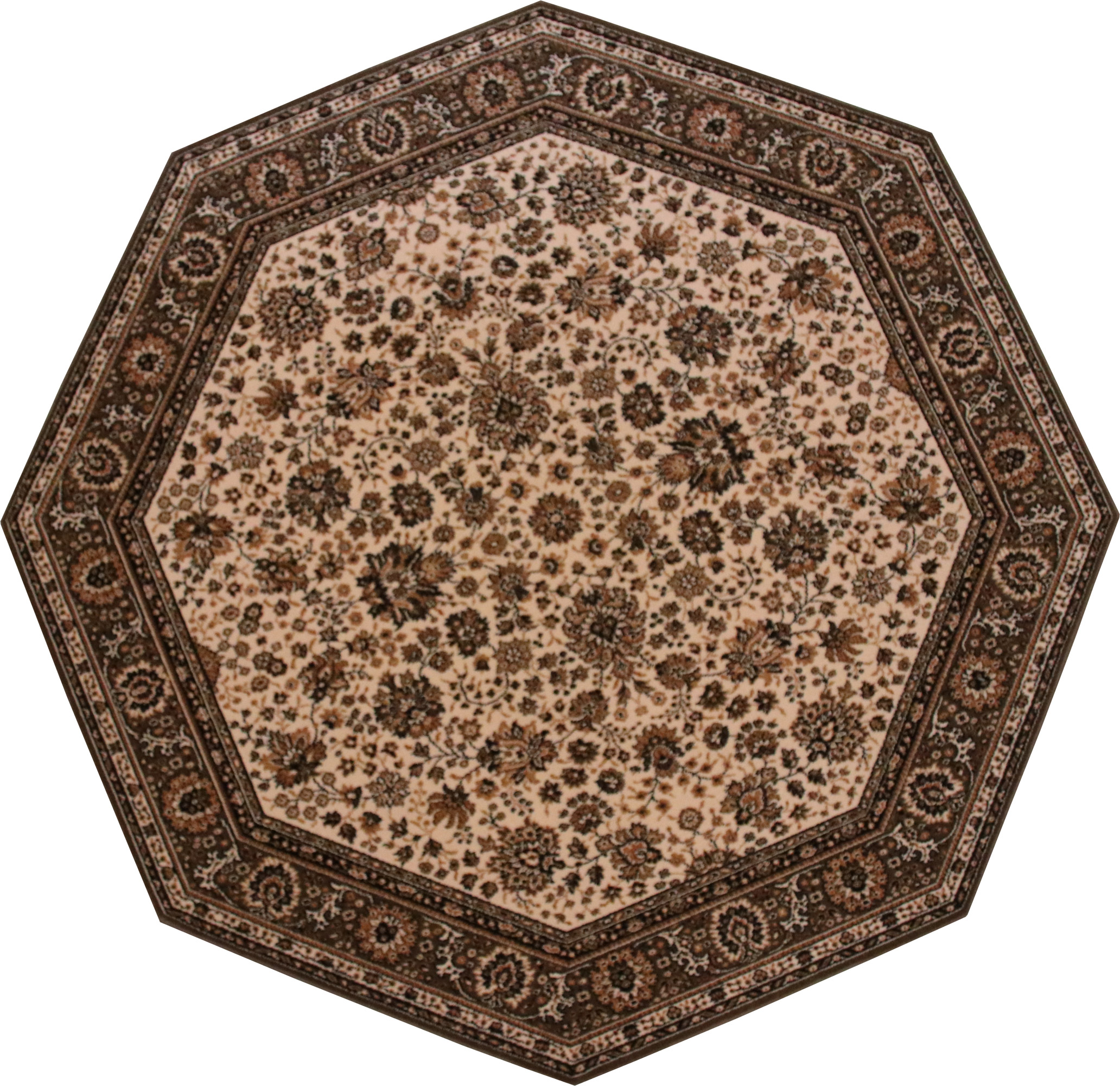 Teppich Lano Royal Klassisch Orientalisch braun/geige 170cm achteckig