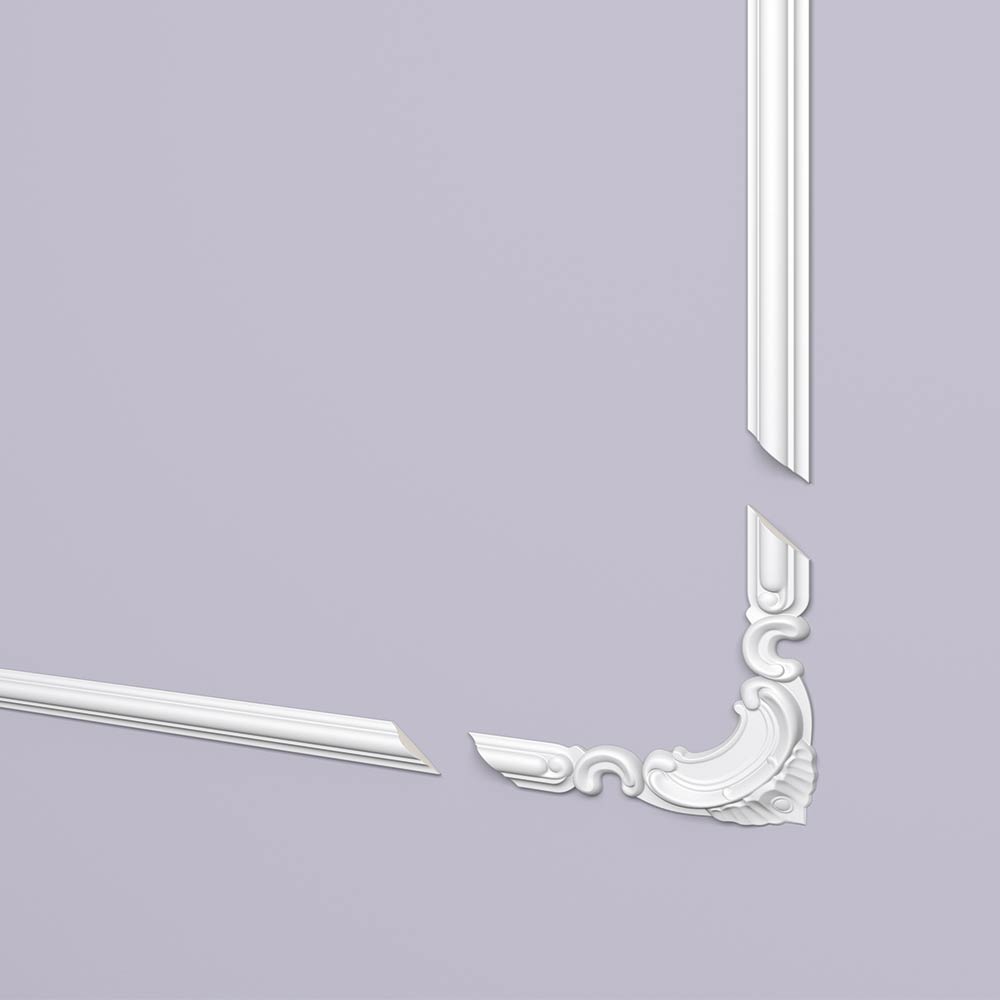Wandleiste Ecke 4er Set vorgrundiert  Arstyl Curve Z101
