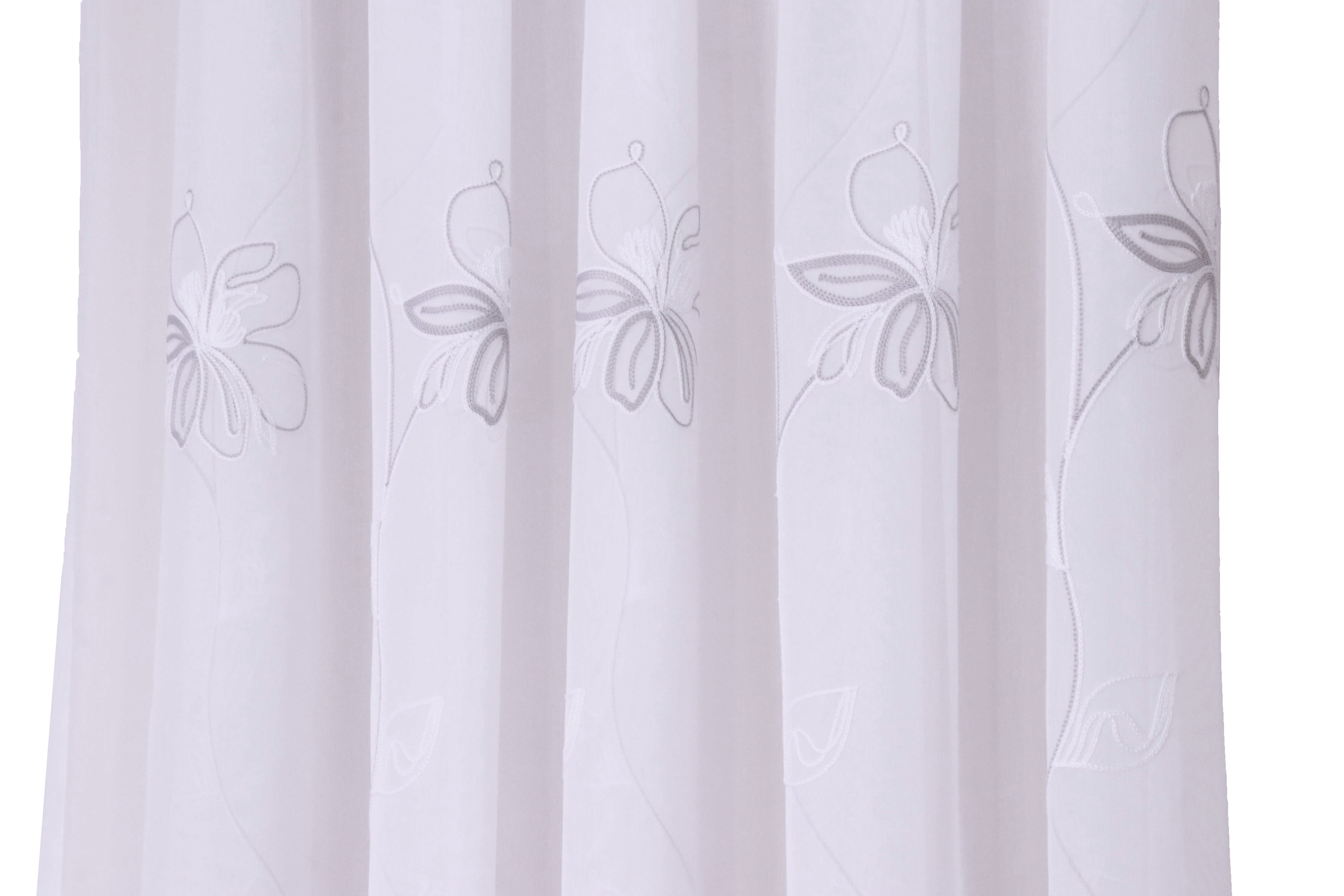 Store Blumen 280 cm Weiß