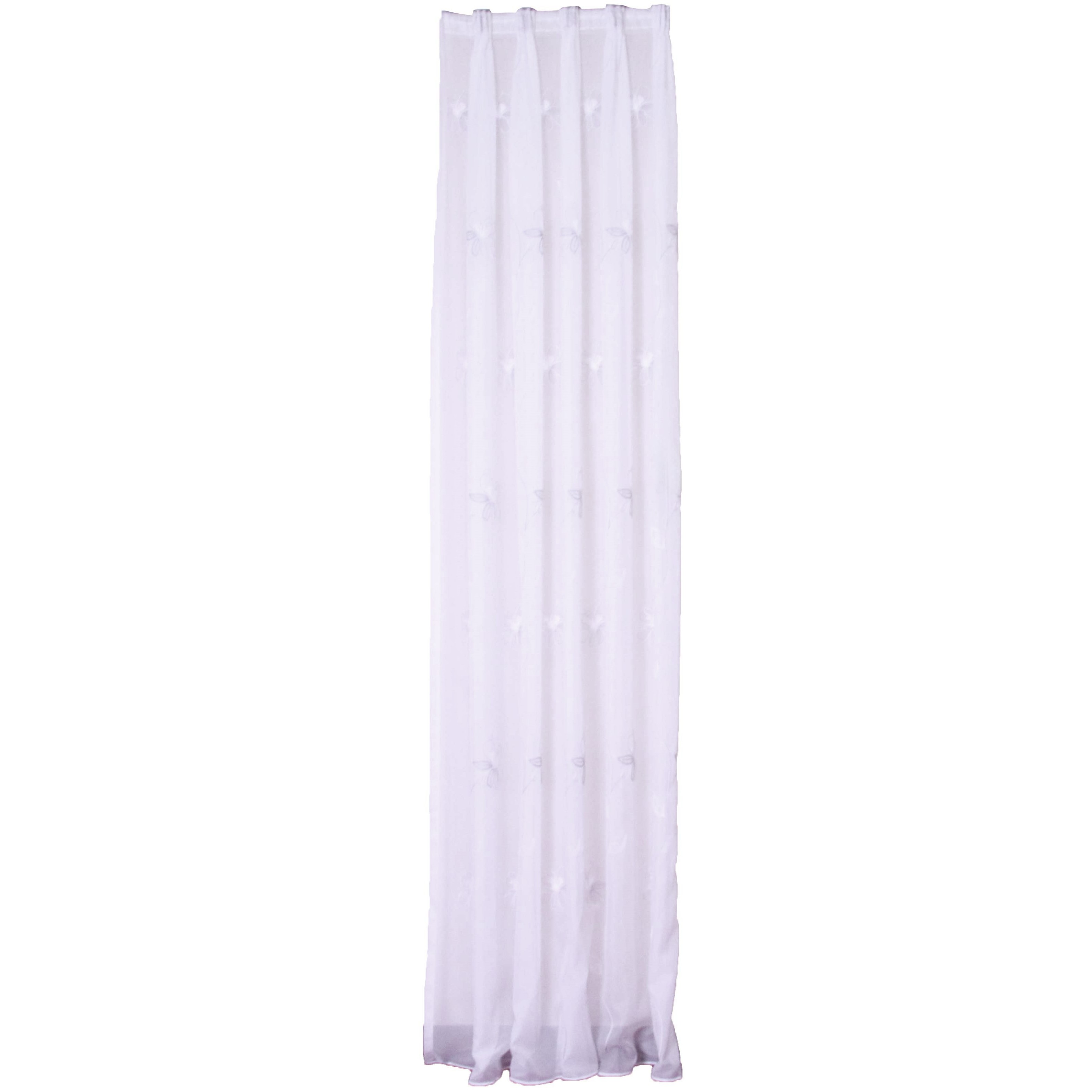 Store Blumen 280 cm Weiß