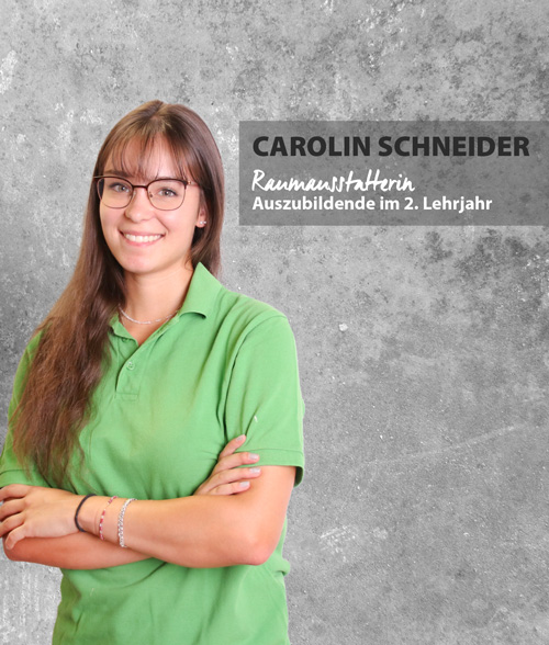 Portrait Carolin Schneider, Raumausstatterin.