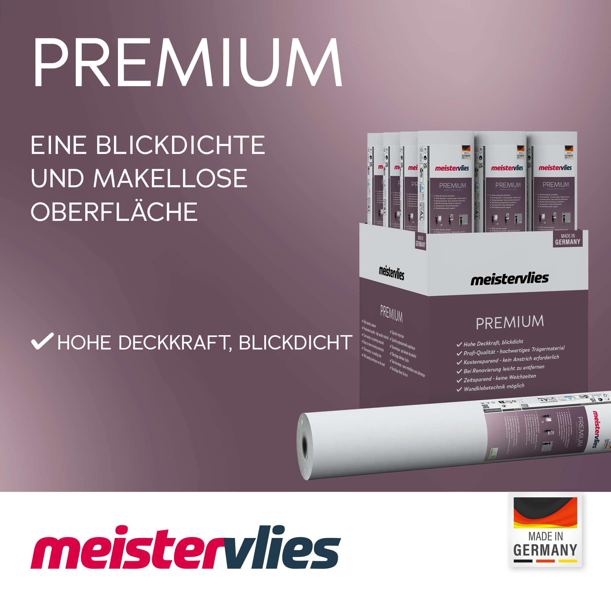 Vliestapete Meistervlies 8 Überstreichbare Strukturtapete Schaumauftrag Doppelbreit 392817