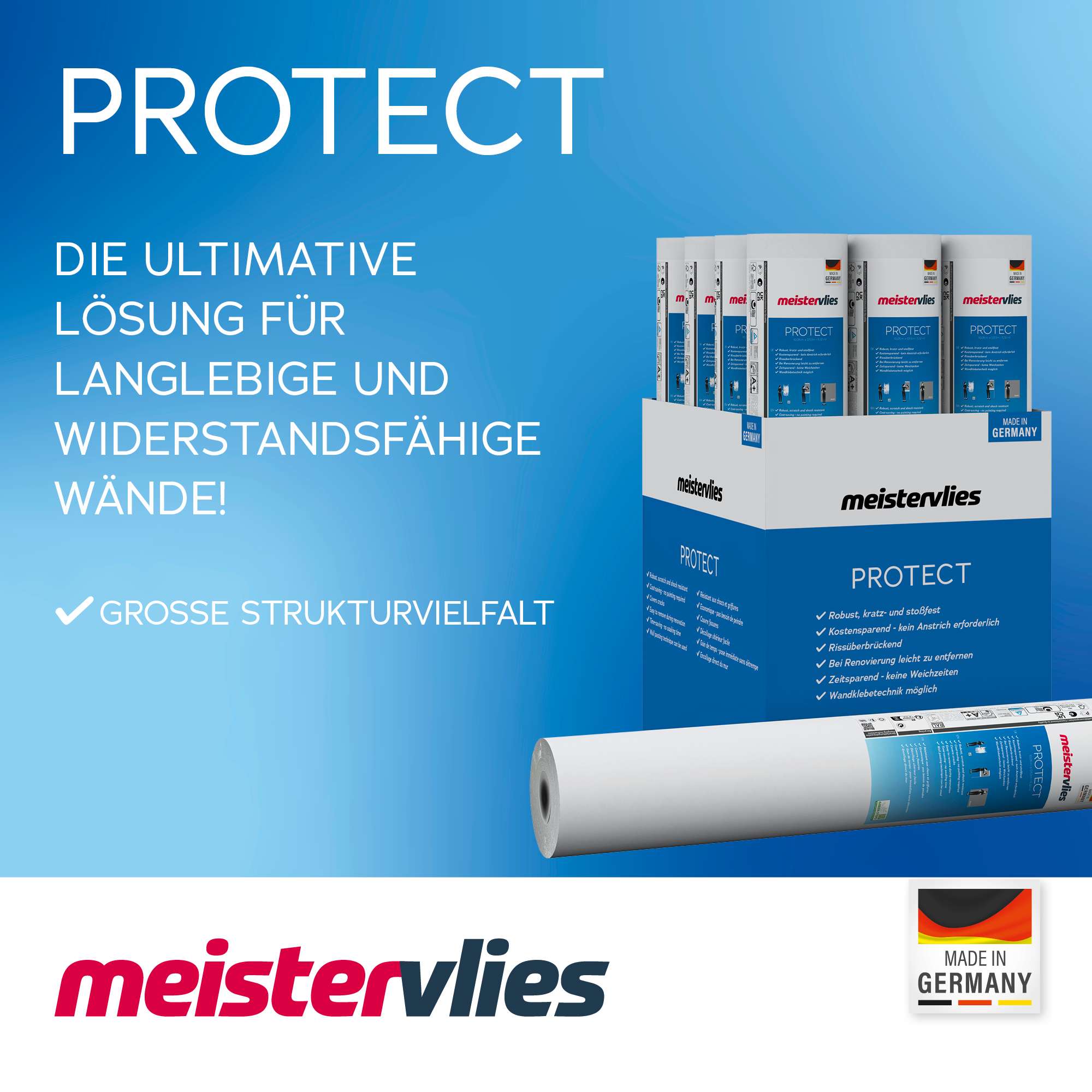 Vliestapete Meistervlies 8 Überstreichbare Strukturtapete Textiloptik 250612