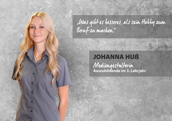 Portrait Johanna Huß, Mediengestalterin.