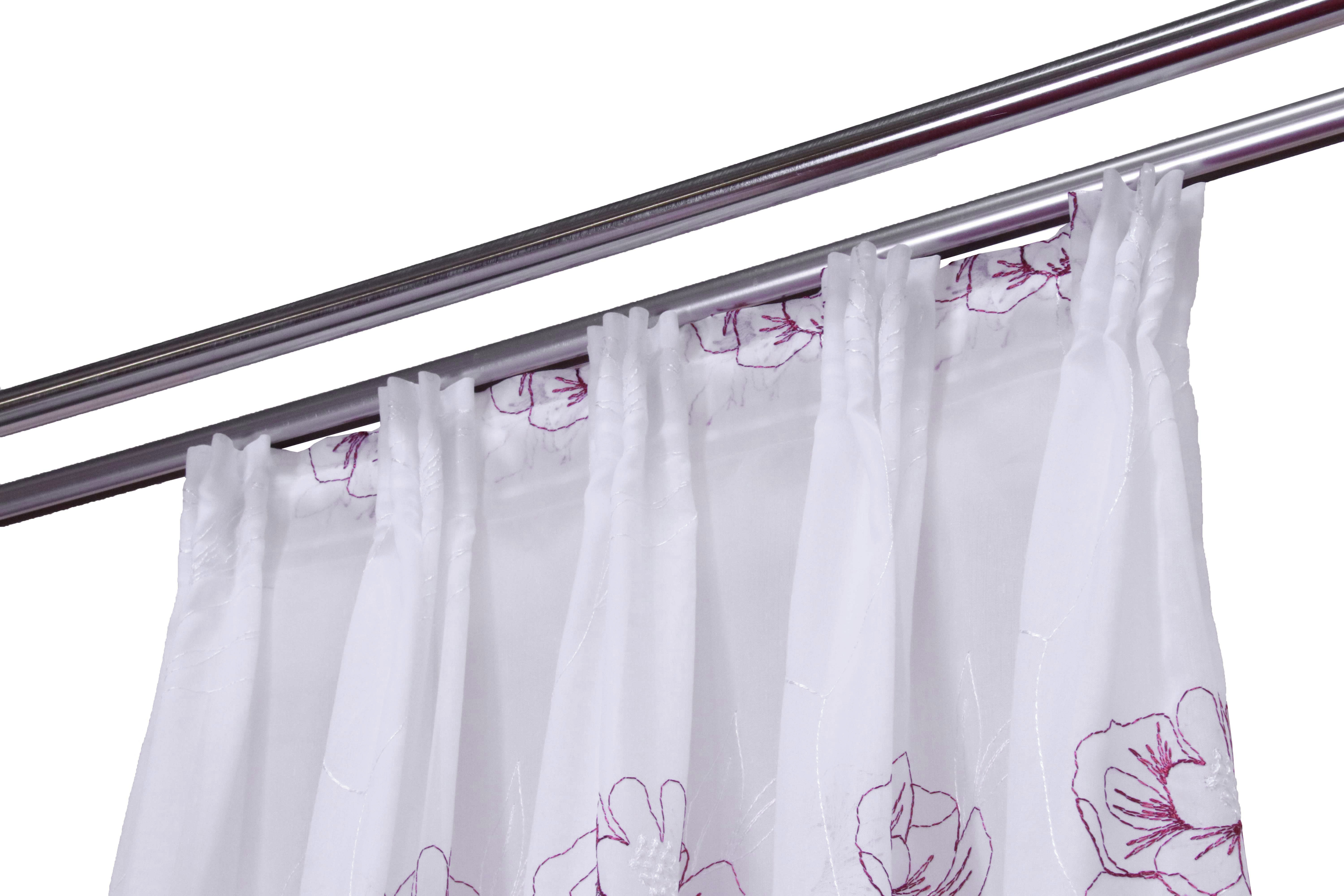 Store Blumen 280 cm Weiß