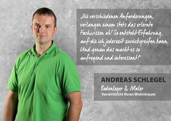 Portrait Andreas Schlegel, professioneller Bodenleger und Maler.