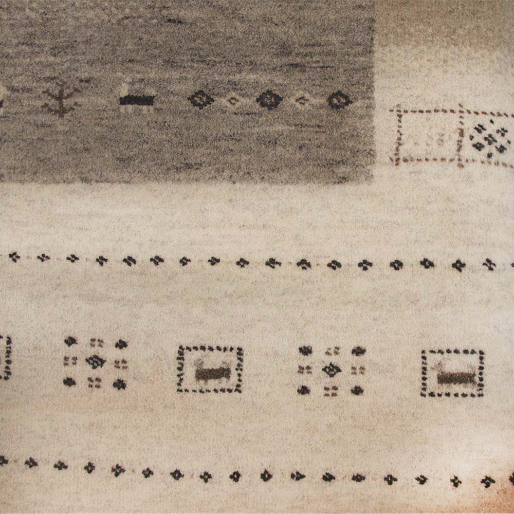 Original Handgeknüpfter Teppich aus Indien Lori MC03 creme/grau Zeichen aus Schurwolle 307 x 198 cm