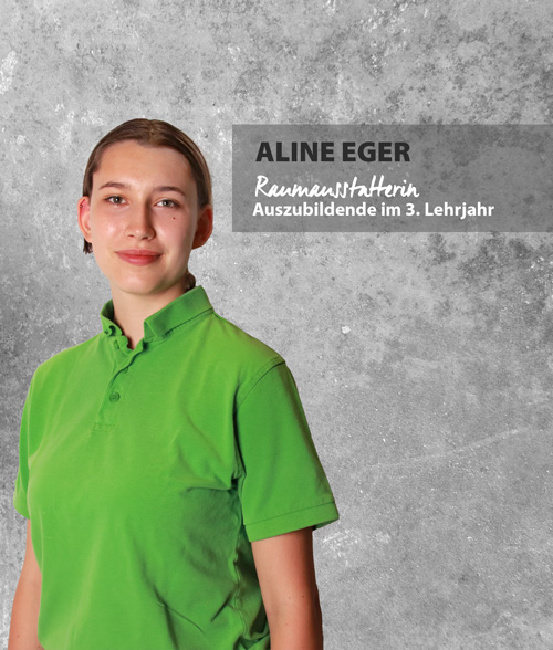Portrait Aline Eger, Raumausstatterin.