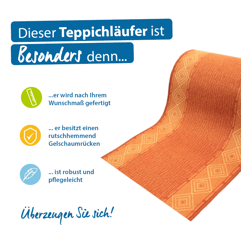 Teppichläufer Mali/Oscar Meterware Feinschlingen modernes Design