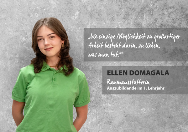 Portrait Ellen Domagala, Raumausstatterin.