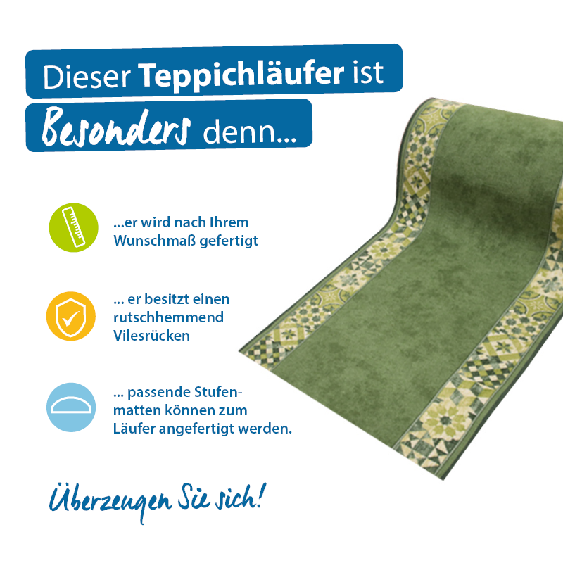 Teppichläufer Murcia Meterware Feinschlingen modernes Design