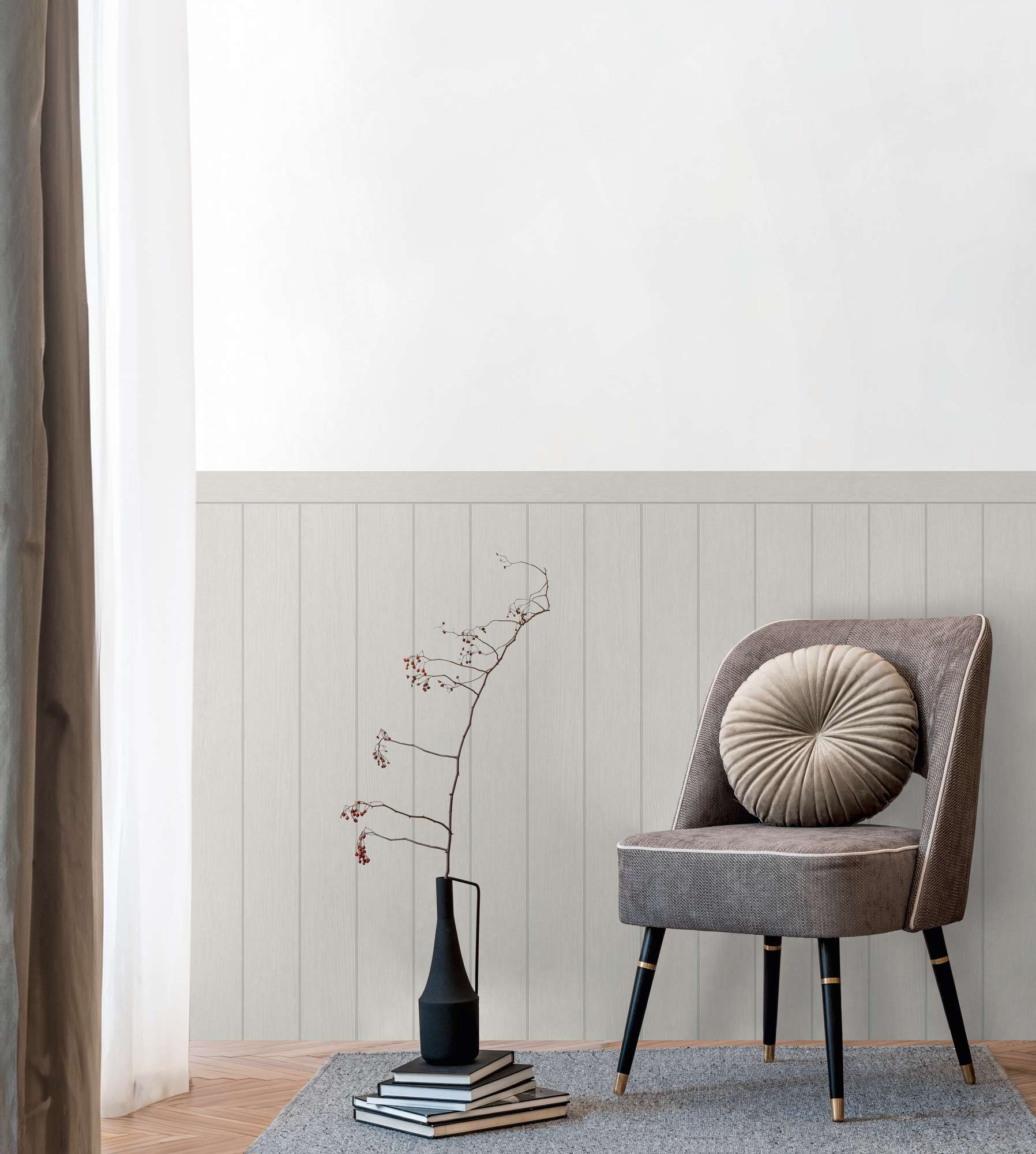 Vliestapete Wallpanel Wandpaneel Holzbalken-Optik 398034