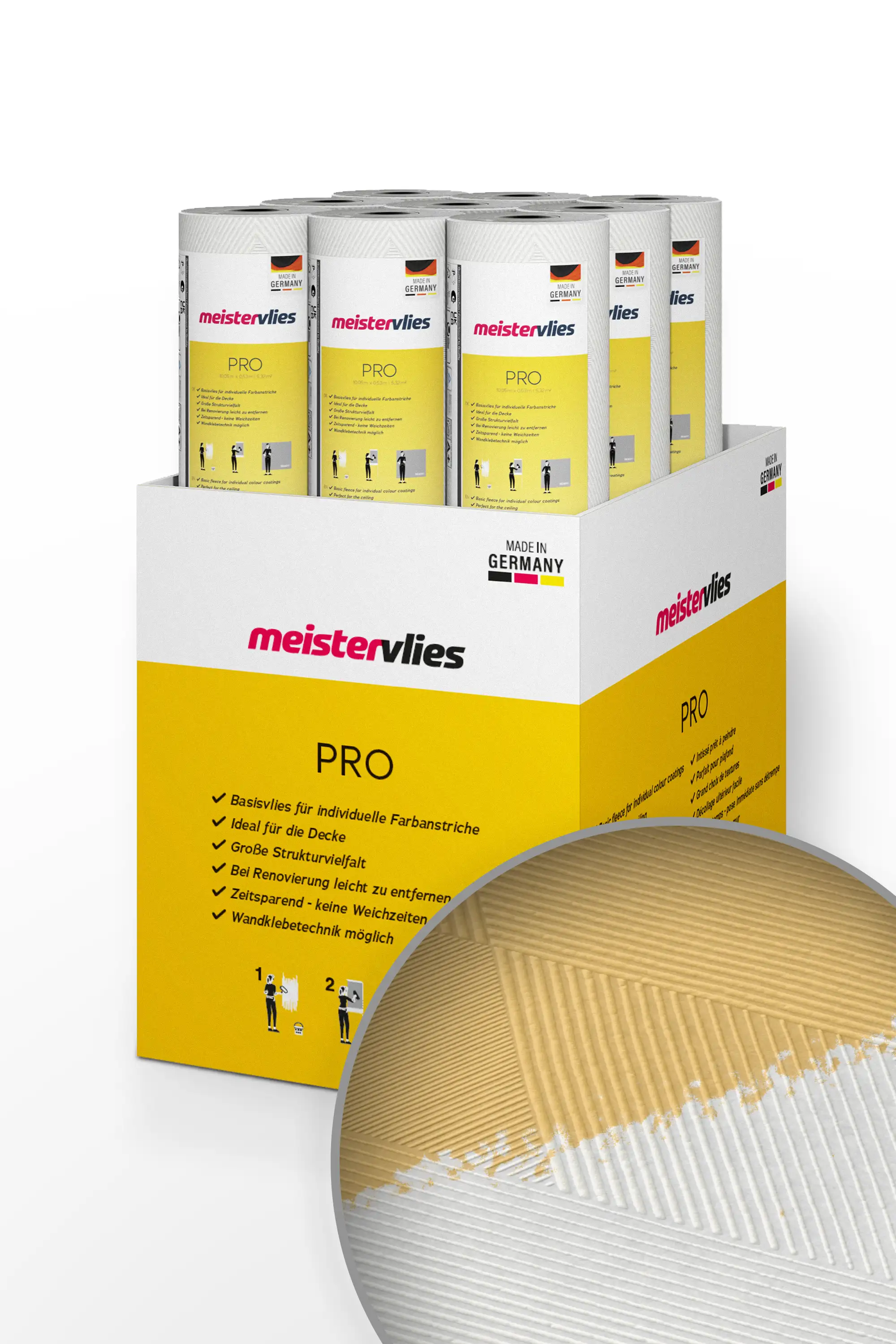 Vliestapete Meistervlies 8 Überstreichbare Strukturtapete Linienmuster 938731