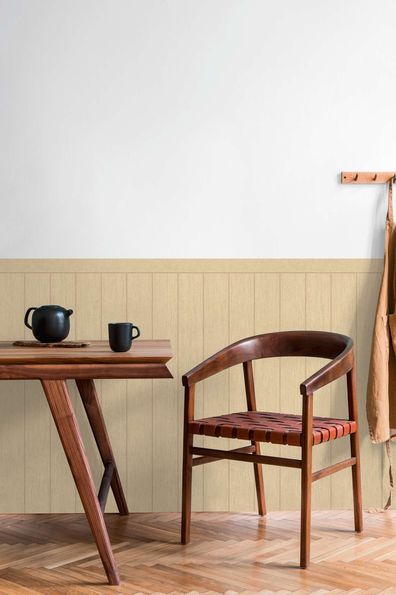 Vliestapete Wallpanel Wandpaneel Holzbalken-Optik 398033