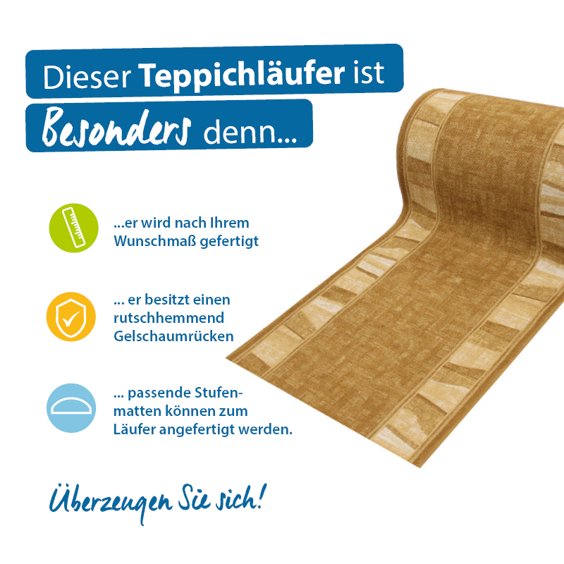 Teppichläufer Linea Meterware Feinschlingen modernes Design