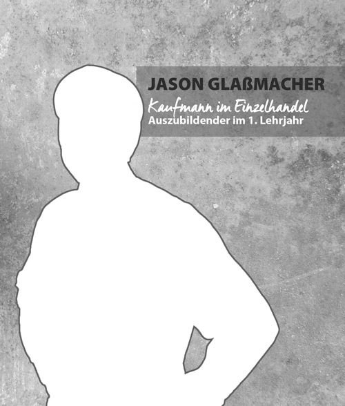 Portrait Jason Glaßmacher,Auszubildender Kaufmann im Einzelhandel