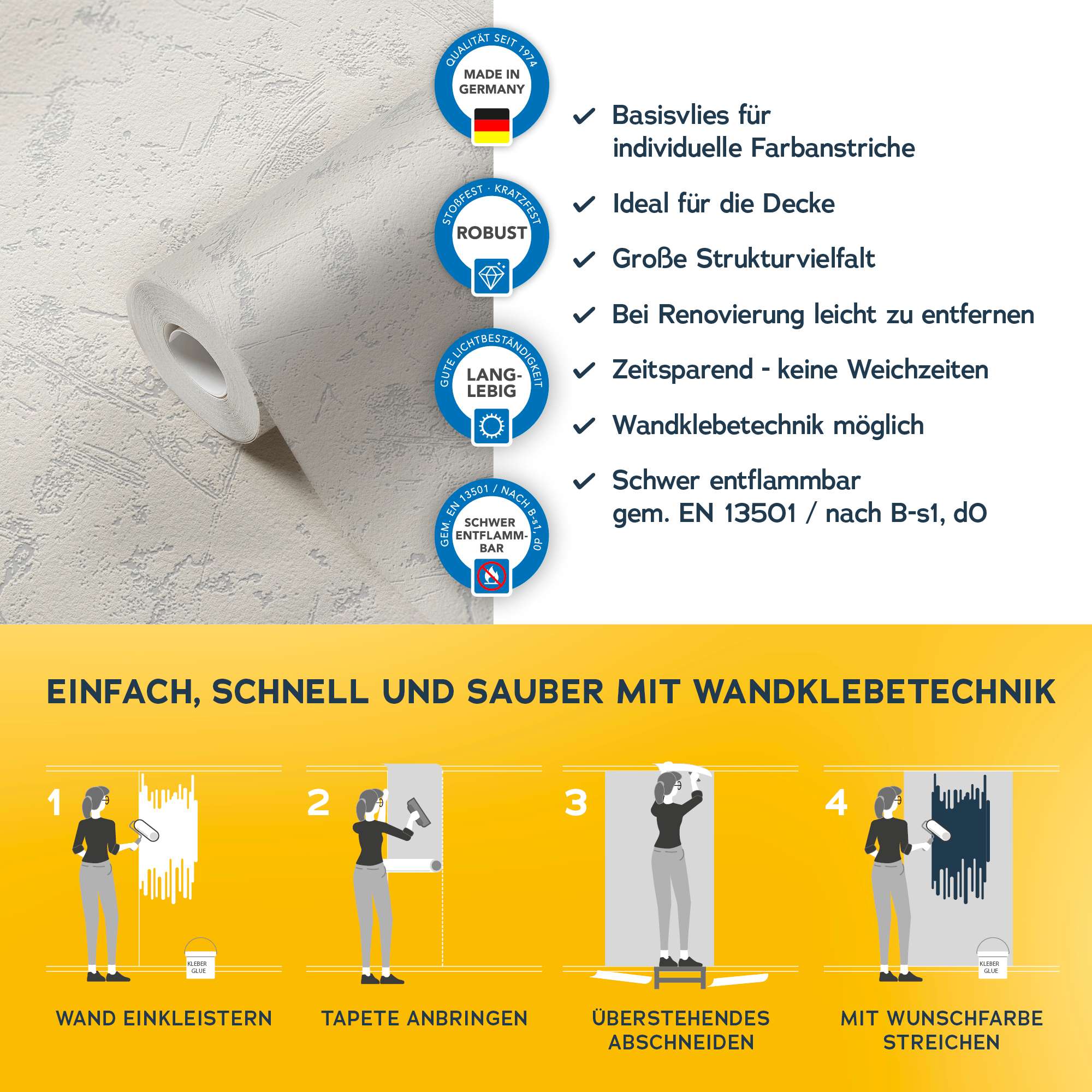 Vliestapete Meistervlies 8 Überstreichbare Strukturtapete Schaumstruktur Putzoptik 520210