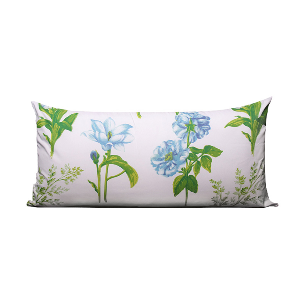 Kissen Blumenwiese weich mit Blumen weiß/grün/blau 40x80cm