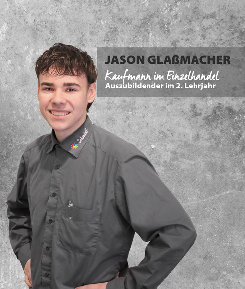 Portrait Jason Glaßmacher, Auszubildender Kaufmann im Einzelhandel