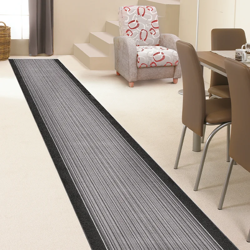 Teppichläufer Carnaby Meterware Feinschlingen Streifen Optik