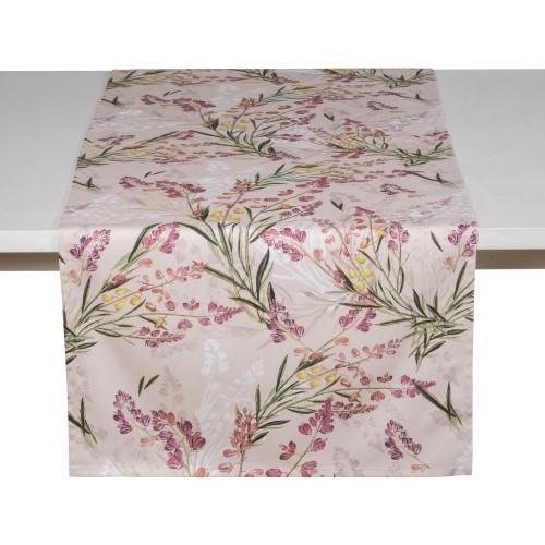 Pichler Ella Tischläufer mit floralem Muster in Rosa aus 100% Baumwolle 50x150cm