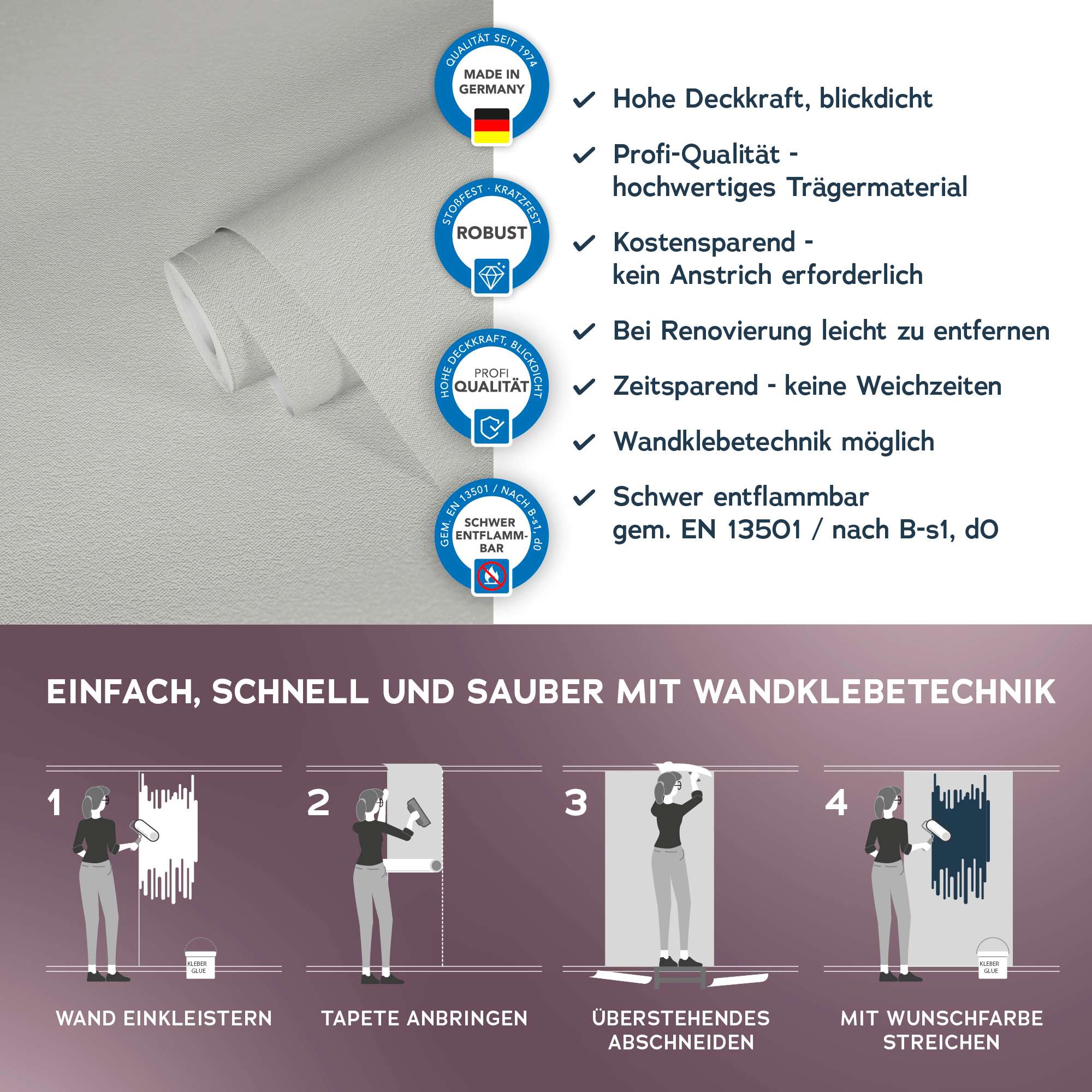 Vliestapete Meistervlies 8 Überstreichbare Strukturtapete Schaumstruktur 389741