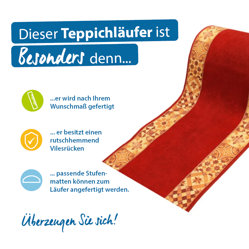 Teppichläufer Murcia Meterware Feinschlingen modernes Design