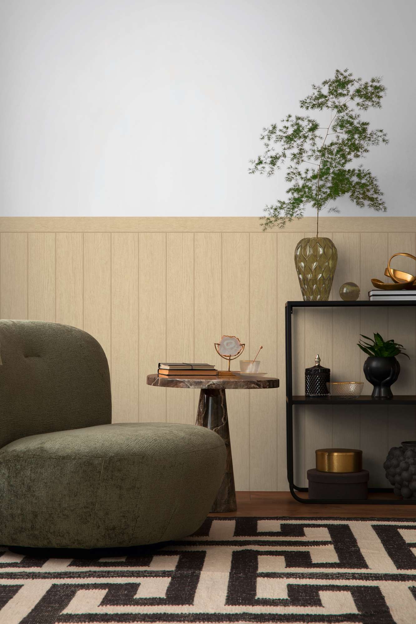 Vliestapete Wallpanel Wandpaneel Holzbalken-Optik 398033