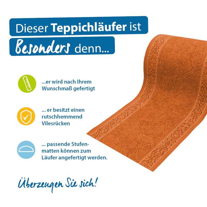 Teppichläufer St. Tropez Meterware Feinschlingen modernes Design