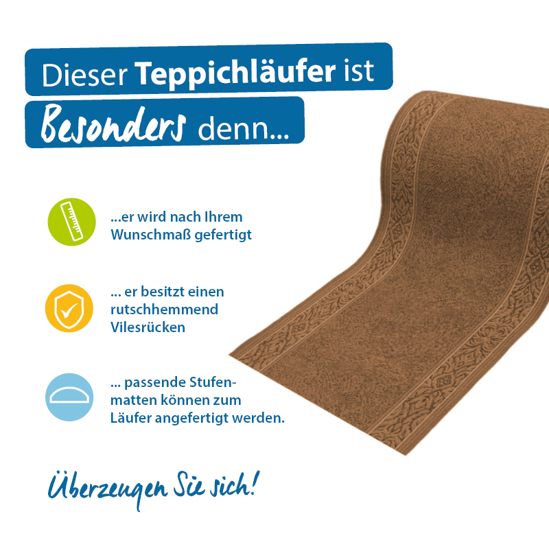 Teppichläufer St. Tropez Meterware Feinschlingen modernes Design