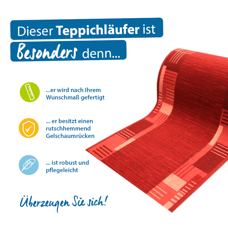 Teppichläufer Montana/Oscar Meterware Feinschlingen modernes Design