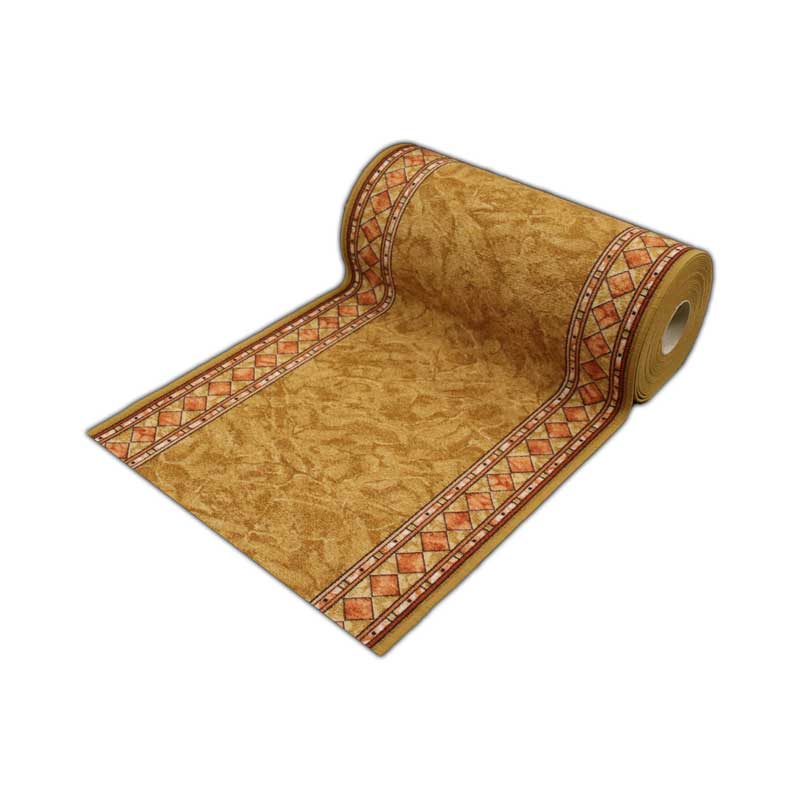 Teppichläufer Cheops Meterware Feinschlingen klassisches Design gold 67 cm