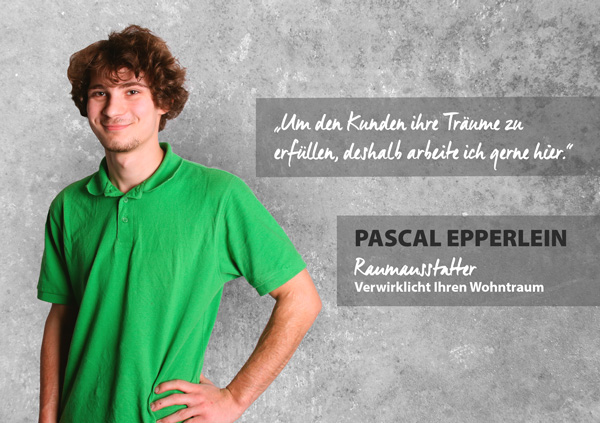 Portrait Pascal Epperlein, professioneller Raumausstatter.