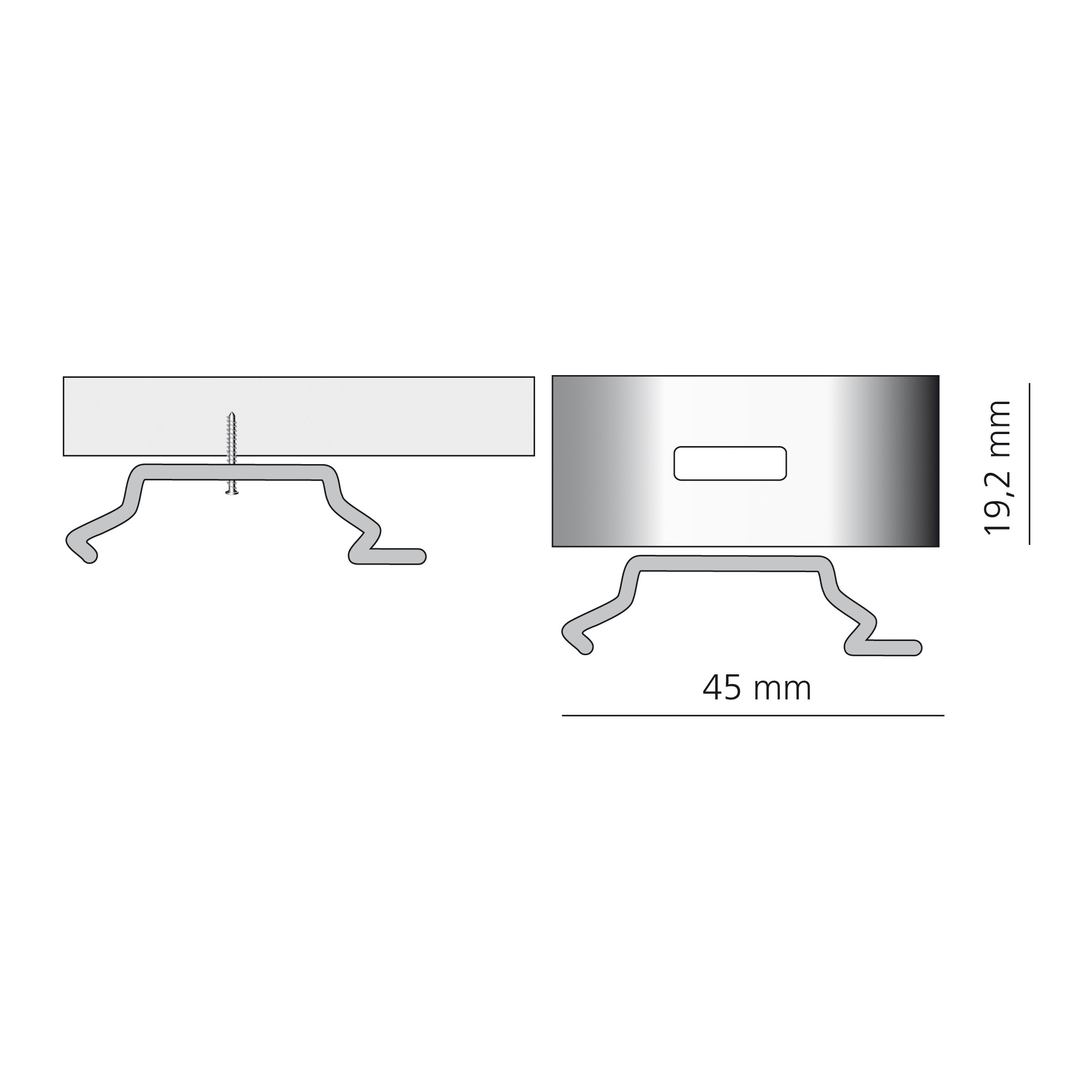 Decken-/ Wand-Clip (für Duo-Rollo)