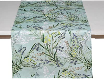 Pichler Ella Tischläufer mit floralem Muster in jade aus 100% Baumwolle 50x150cm