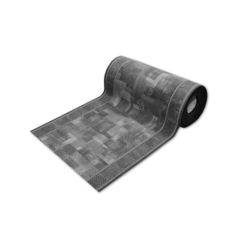 Teppichläufer Tribe Meterware Feinschlingen klassisches Design basalt 80 cm