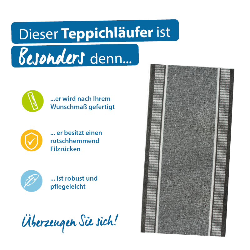 Teppichläufer Promenade Meterware Feinschlingen modernes Design