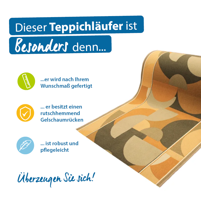 Teppichläufer Malis Meterware Feinschlingen modernes Design