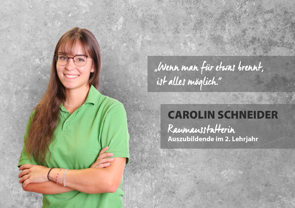 Portrait Carolin Schneider, Raumausstatterin.