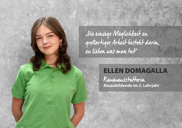 Portrait Ellen Domagala, Raumausstatterin.