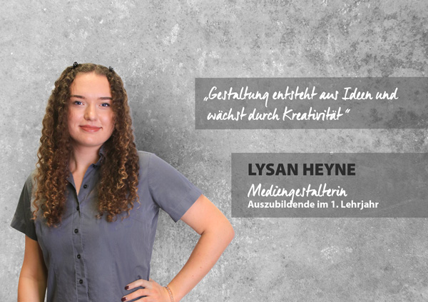 Portrait Lysan Heyne, Mediengestalterin.