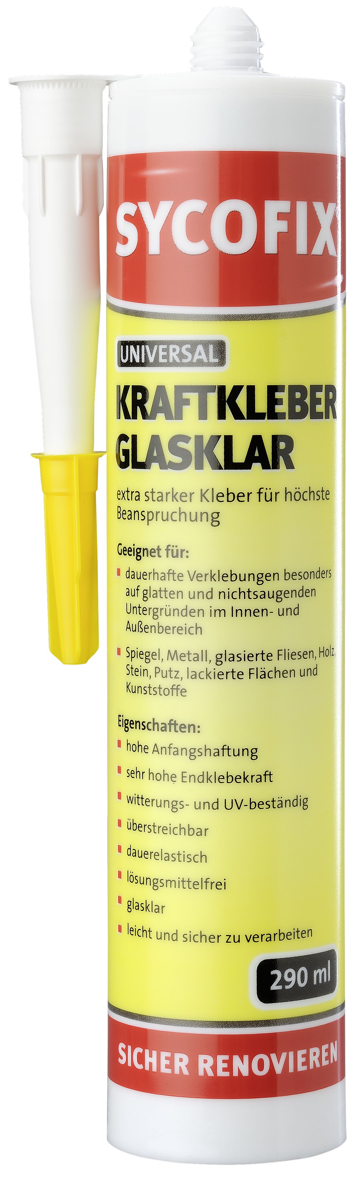 SYCOFIX ® Universal Kraftklebe r glasklar   290 ml Katusche